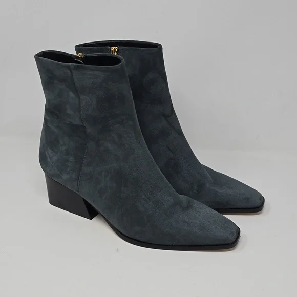 Marion Parke Pauline Suede Smoke Color Ankle Booties Size 40.5